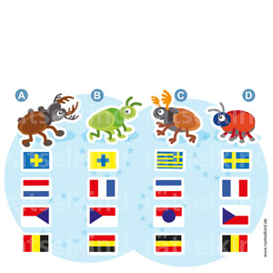 Europa Flaggen Insekten