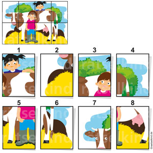 Landwirtschaftsrätsel Kinder Kuh Rind