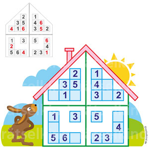 Kinderrätsel zu Ostern Sudoku