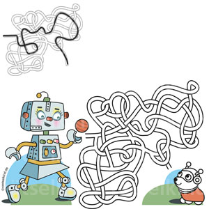 Irrgarten Labyrinth Kinderrätsel Roboter
