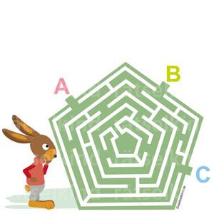 Osterlabyrinth für Kinder mit Osterhasen