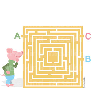 Landwirtschaftsrätsel Schwein Labyrinth