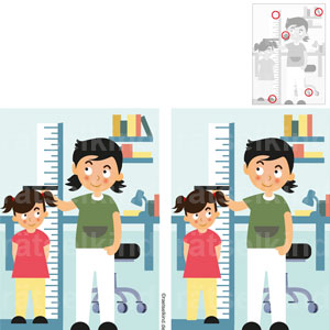 Fehlersuchbild Unterschiede finden Untersuchungen Kinder Kinderarzt Arzt Gesundheit