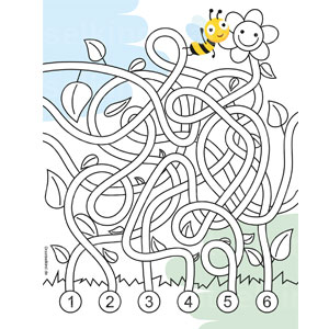 Kinderrätsel Blumenwiese Labyrinth