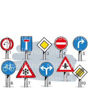 Kinder Rätsel Verkehrszeichen Verkehrsschilder Straßenschilder Symmetrie Achsensymmetrie