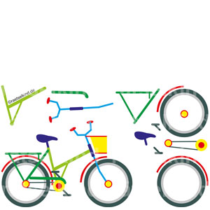 Kinderrätsel Bilderrätsel Fahrrad Montage Aufbau Einzelteile Vergleichsrätsel Grundschule Vorschule
