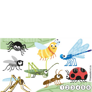 Kinderrätsel Tierrätsel Insekten Spinnen Spinnentiere Beine Fliege Grille Heuschrecke Libelle
