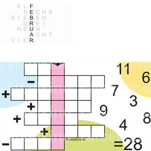 Kinderrätsel Februar Rechenrätsel Rechnen Zahlen Addition Subtraktion Plus Minus Grundschule