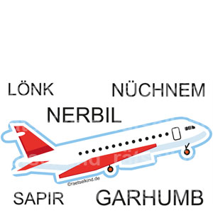 Kinderrätsel Buchstabensalat Buchstaben Grundschule Lesen Flugzeug Reisen Stadt Städtenamen