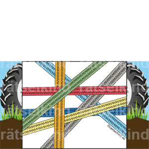 Landwirtschaftsrätsel Fahrgassen Feld Acker Logikrätsel Logik Räumliches Vorstellungsvermögen Trecker Traktor Spuren