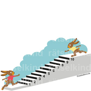 Osterrätsel Vorschulkinder Osterfest Ostern Osterhase Hasen Treppe Treppenstufen Stufen