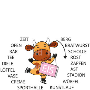 Worträtsel Eiswörter Schnee Eis Speiseeis Winter Sommer Abkühlung Hitze Kälte