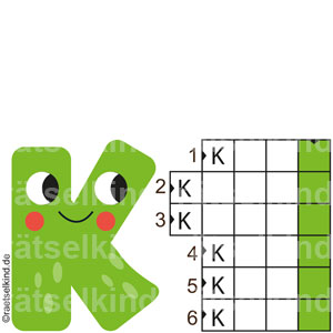 Herbsträtsel für Kinder Kreuzworträtsel Buchstabe K Alphabet Jahreszeit Herbst Keks Kiste Koch Kater