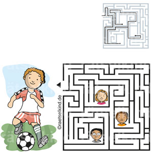 Fußball-WM Rätsellabyrinth Sport Fußball Kickern Draußen spielen Team Sportart Labyrinth Irrgarten