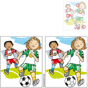 Sportart Fussball-WM Fußball-Weltmeisterschaft Fehler finden Unterschiede Vergleichsrätsel