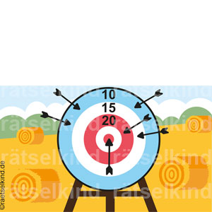 Rechenrätsel Landwirtschaft Stoppelfeld Feld Feldbogenschießen Strohballen Stroh