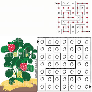Labyrinth Erdbeeren Erdbeerzeit Mai Juni Erdbeerfeld Erdbeerernte Scheinfrucht Ernten