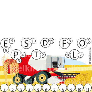Landwirtschaftsgeräte Stoppelfeld Mähdrescher Getreide Dreschen Mähen Körner Ähren Stroh