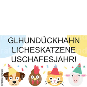 Rätsel für Kinder Silvester Neujahr Jahreswechsel 1. Januar Neujahrsgrüße Happy New Year