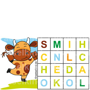 Wortschlange Kakao Weidemilch Milchprodukt Molkerei Schokolade Schokoladenmilch