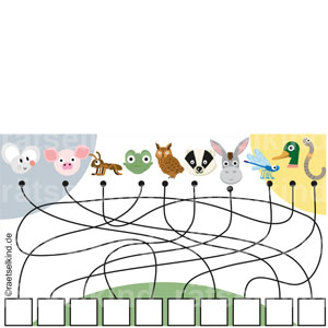 Rätsel für Kinder Labyrinth Anfangsbuchstaben Tiere Tiernamen Fledermaus Halloween