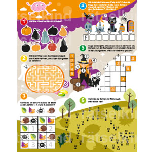Kinderseite Herbst Halloween Kürbis Acker Gehirnjogging Rateaufgaben Denkaufgaben Denksportaufgaben Denkspiele
