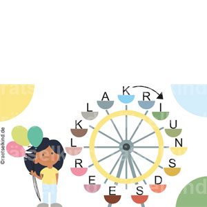 Kinderrätsel Worträtsel Alphabet Leseanfänger Grundschule Karussell Kirmes Send Jahrmarkt