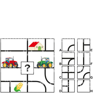 Logikrätsel Landwirtschaft Trecker Traktor Bauernhof Maisfeld Feldweg Labyrinth