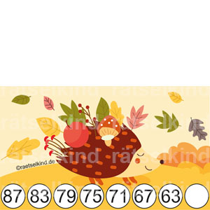 Logikrätsel Herbst Igel Ernte Erntedank Zahlenreihe Grundrechenarten Minus Plus
