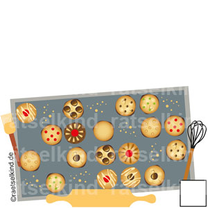Weihnachtsrätsel Kekse Plätzchen Weihnachtsbäckerei Bäckerei Backblech Backen