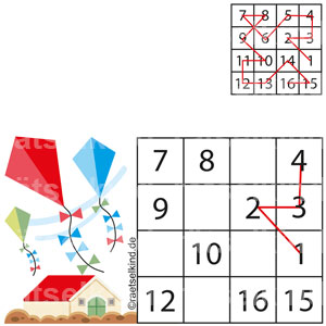 Hidoku Herbsträtsel Zahlenreihe Landwirtschaft Bauernhof Hof Drachen steigen lassen