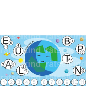 Rätsel für Kinder Worträtsel Planeten Erde Blaue Planet Leseanfänger Grundschule