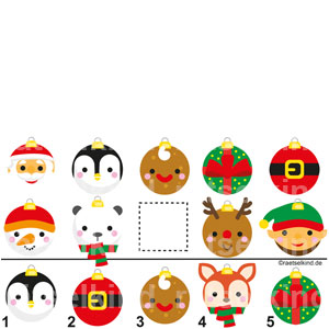 Bilderrätsel Weihnachtsrätsel Weihnachten Weihnachtskugeln Baumschmuck Christbaum Kugeln