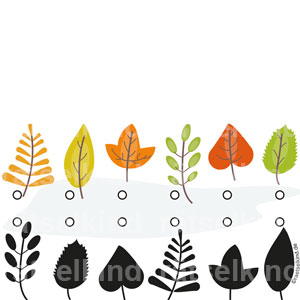 Rätsel für Kinder Baum Vergleichsrätsel Blatt Blätter Herbst Schattenrätsel Schatten Laub Blätterdach