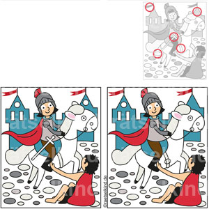 Fünf Fehler finden Unterschiede Kinderrätsel Sankt Martin 11. November Martinstag Martinsfest