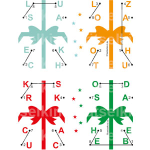 Bilderrätsel Rechenrätsel Weihnachtsrätsel Weihnachten Geburtstag Zahlen verbinden Geschenke