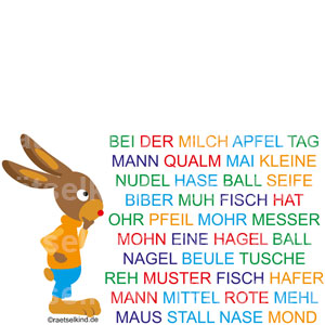 Osterrätsel für Kinder Ostern Osterfest Hase Osterhase Wörter streichen Auferstehung von Jesus Fest für Christen
