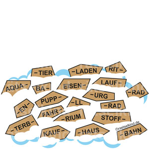 Grundschulrätsel Worträtsel Silbenrätsel Wortpuzzle Buchstabenpuzzle Schnee Pakete Weihnachten