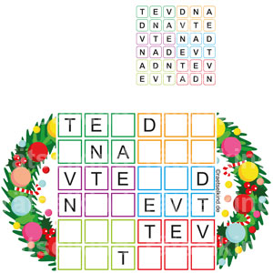 Sudoku Buchstaben Advent Ankunft Adventskranz Weihnachten Vorweihnachtszeit Adventsbräuche