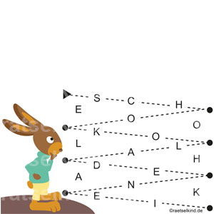 Osterrätsel für Kinder Leseanfänger Alphabet Lesen Vorschule Grundschule Ostern Osterhase Schokoladenei