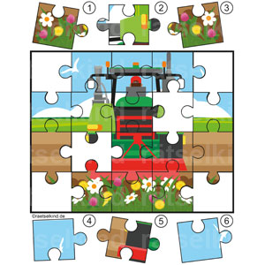 Traktor Rätsel für Kinder Puzzle Puzzleteile Trecker Landwirtschaft Feld Acker Ackerbau Agrar Bauernhof Hof